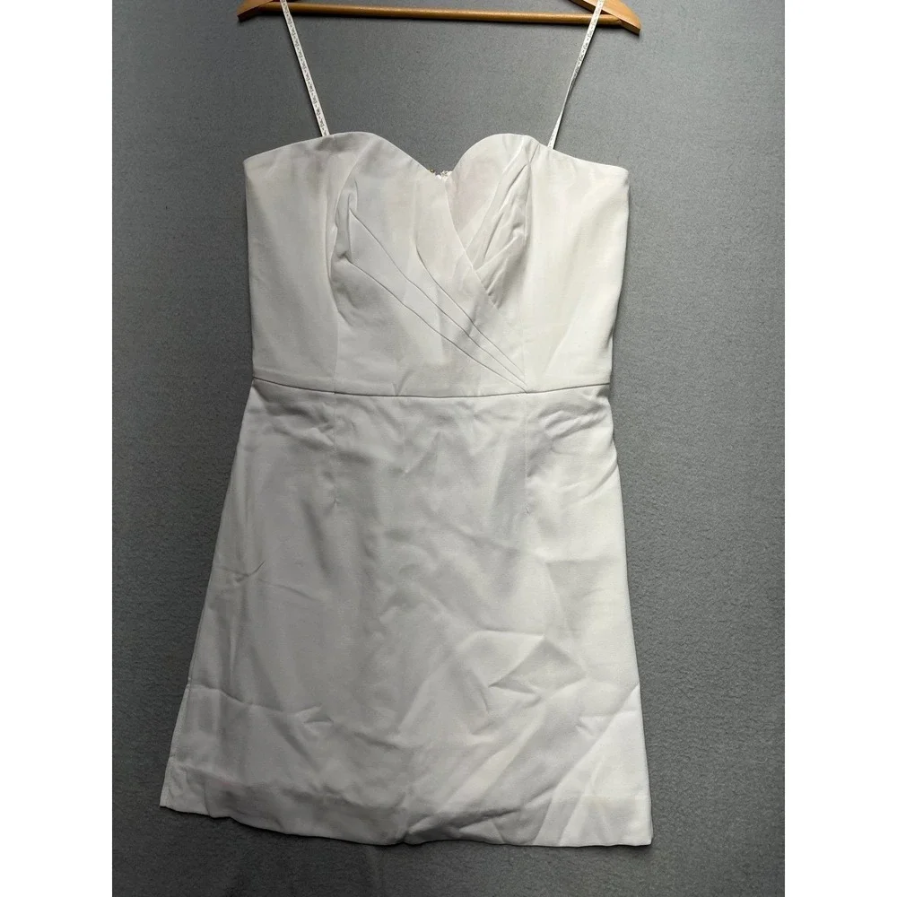 Lilly Pulitzer White Strapless Sweetheart Pleated Cocktail Dress 012393 Size 6 - Picture 4 of 15